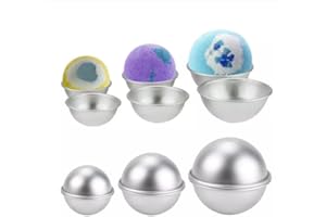ANICY 9 Sets 18 Stücke Badebomben Selber Machen - Badebomben Formen Bath Bomb Molds Kit, Aluminium Badekugeln Form Seifenform Molds, DIY Gießformen Für Hausgemachte Badebomben