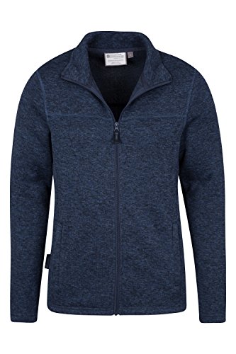 Mountain Warehouse Idris Herren-Fleece-Pulli mit durchgehendem Reiverschluss Fleecepullover Fleecejacke Microfleece Warm Camping Outdoor Wandern Marineblau Large