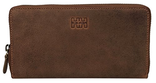Preisvergleich Produktbild Elbleder Geldbörse Damen Leder Braun Hunter 01 br