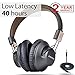 Price comparison product image Avantree [2-Year Warranty] 40 hr Wireless Bluetooth 4.1 Over-the-Ear Foldable Headphones Headset with Mic, APTX LOW LATENCY Fast Audio for TV, PC, with NFC, Wired mode - Audition Pro
