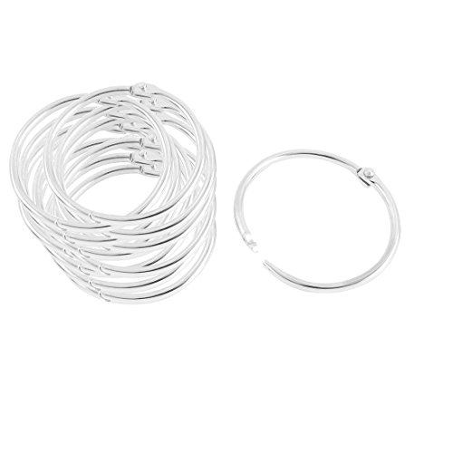 Sourcingmap Binder Rings, 12Pcs 40mm/1.6 inch Loose Leaf Binder Rings Nickel Plating, Index Card Rings Small Book Rings for Flash Cards, Papers, Keychains Office, Home