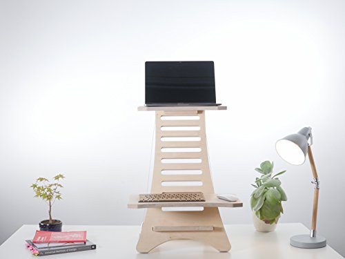 Humbleworks Stan1 | Height adjustable STANDING DESK for LAPTOP users | 100% premium plywood | SIT-STAND DESK convertor | Made in Britain