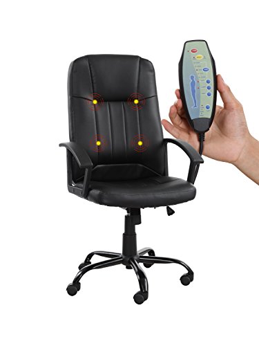 Preisvergleich Produktbild Massage Chefsessel in Kunstleder Schwarz – Massage Rücken und Lendenwirbel – Bestellung Multifunktions – zenwork