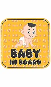 CVANU Baby On Board Kids Safety Warning Window Sign Sticker for Car PVC Vinyl CV01 (Pack of 3) B