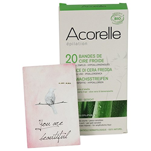 ACORELLE Cold Wax Strips Face - Natural, Certified Organic & Hypo-Allergenic