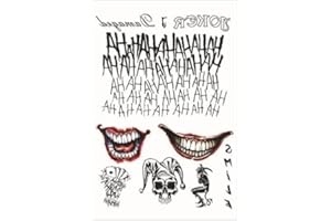 QIGEN LTD Halloween Temporary Tattoo,Joker Temporary Tattoos For Men Women Girls Adults Halloween Cosplay (style 2)