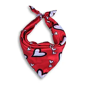 PAW LA LAND Red Heart Adjustable Dogs and Cats Bandana/Scarf Size - Small (Necks up to 12 Inches)