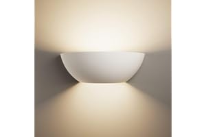 LightHub Half Moon Up Down Plaster Uplighter Wall Sconce Lights - Ideal as Indoor Wall Lights, Wall Lighting Fixtures, Bedroom Wall Lights, Bedside Wall Lights, Living Room Wall Lights, Stair Lights