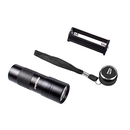 Schwarzlichtlampe Morpilot 12 LED UV Taschenlampe Schwarzlicht für eingetrocknete Flecken Ihrer Hunde, Katzen und Nagetiere auf Teppichen, Vorhänge , Gardinen, Möbel und anderen Stoffen ,sogar für Nagel trocken (Batterien nicht im Paket) [Energieklasse A+++] - 9