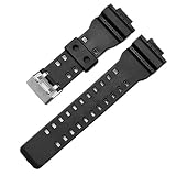 TIME4BEST Herren 29mm x 16mm schwarz Gummi Uhrenarmband Band kompatibel mit gd120ga 100 GA 110 GA