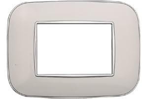 ZOREI Placca Compatibile Con Bticino Axolute, Placche Plastica Ovale, 1 Pezzo (3 Posti/Moduli,Bianco)