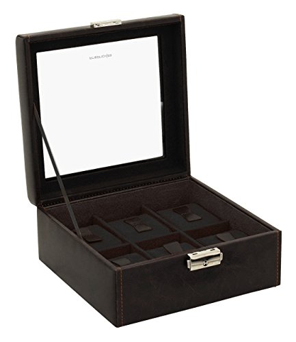 Friedrich Lederwaren Uhrenbox braun/schwarz fr 6 Uhren
