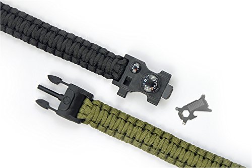 AVENDU 7-in-1 Paracord Survival Armband mit Multitool + Feuerstahl + Kompass + Signalpfeife + Minimesser + Thermometer - 6