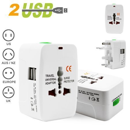 A N Enterprise Universal 100-240V Spike Protected Electrical Plug Travel Adapter with Built-in Dual USB Charger (White) RS.499 (71.00% Off) - Amazon A N Enterprise Universal 100-240V Spike Protected Electrical Plug Travel Adapter with Built-in Dual USB Charger (White) RS.499 (71.00% Off) - Amazon