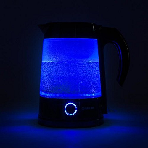 Klarstein Pure Water Wasserkocher Teekocher (2200 Watt, 1,7 Liter, Edelstahl, blaues LED-Design) schwarz - 5