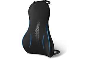 Ainiv Poduszka podtrzymująca lędźwie na fotel samochodowy, uniwersalna poduszka podtrzymująca plecy z pianki pamięciowej, z regulowanymi paskami, poduszka podtrzymująca plecy samochodu, na fotel