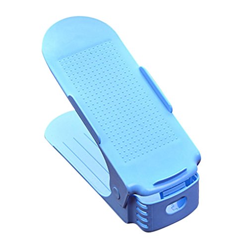 1 PC Adjustable Durable Plastic Shoes Rack,Creative Organizer Space-Saving Storage Shoes Rack ,Longra® Size:24*10cm/9.45''*3.94'' (Sky Blue)
