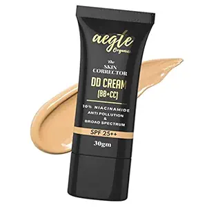Aegte Organics Skin Corrector DD Cream (BB+CC) Broad Spectrum SPF 25++, Corrector Cream for Face, Dark Spot Remover for Pigment/Skin Lightening ? Brightening Natural Ingredients