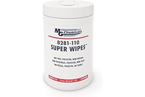 MG Chemicals Electronics Toallitas secas - Sin pelusa, 6"x8" 100% Poliéster Toallitas no tejidas, 110 toallitas por bote