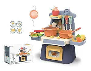 jvm little chef kids kitchen play set with light & sound cooking kitchen set play toy-Pink,Plastic,Pack of 1 set