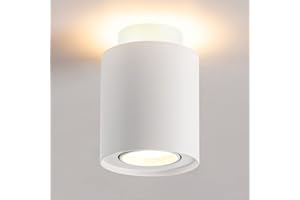 URing Faretto a Soffitto LED 6W+5W, Orientabili Plafoniera a LED a plafone GU10 LED spot light, Rotonda Faretti a LED Lampada da soffitto per cucina, soggiorno, corridoio, 3000K Calda Bianca, Bianco
