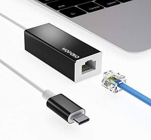 USB-C to Ethernet Adapter, Wofalodata USB Type C to RJ45 Gigabit Ethernet Network Lan Adapter for MacBook Pro 2016, MacBook Retina 12", Chromebook Pixel and More