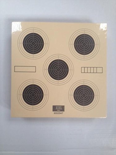 Klamer Paquete de 100 dianas de Tiro Olímpico - Academia Tiro - Carabina Aire 10 Metros 5 dianas, tamaño 14 * 14 Cm, Fabricadas en cartulina Papel Col de 200 grs, Color Teja, antirreflejos.