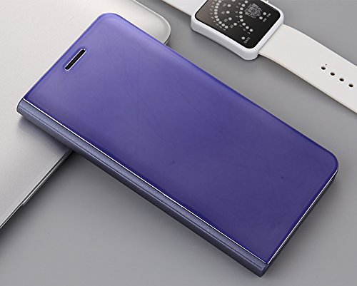 COQUEÂ®Clear View Standing Case con custodia a specchio Flip Case per Huawei P20 Pro(Viola)