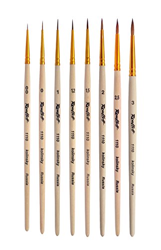 Profi Pinsel Fein – Kolinsky (Rotmarder) von Roubloff – Größe: 00 / 0 / 1 / 1,2 / 1,5 / 2 / 2,5 – Öl, Acryl, Aquarell – 1110 (00) - 3