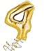 Produktbild Folienballon - Zahl 4 GOLD - XXL 86cm, mit Helium gefüllter Zahlen Luftballon + PORTOFREI + Geschenkkarten Set. High Quality Premium Ballons vom Luftballonprofi & deutschen Heliumballon Experten. Luftballondeko zum Geburtstag oder Jubiläum. Lustiger Geburtstagsgeschenk Ballon