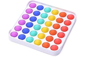 Onlineforu LTD Push Pop it Fidget Toy Square Rainbow - Poppet Fidget Toy, Bubble Push Pop Sensory Stress Relief Novelty for Boys, Girls & Adult