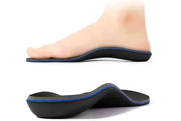 ATIRAMANIYA Orthopedic Insoles for Plantar Fasciitis Medium Arch Support Shoe Inserts for Flat Feet, Heel Spurs & Foot Pain Relief Shock Absorbing Comfort Insoles for Men & Women (Blue) Pack of 1 Pair