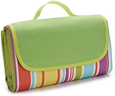 Hoovo Picnic Blanket 200 X 145cm Striped Folding Waterproof Sandproof Washable Large Mat for Camping Hiking Outdoor Beach Kids