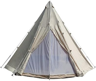 outdoor four season waterproof 4m cotton canvas teepee tent indian camping tipi bell tent with sewn-In Groundsheet