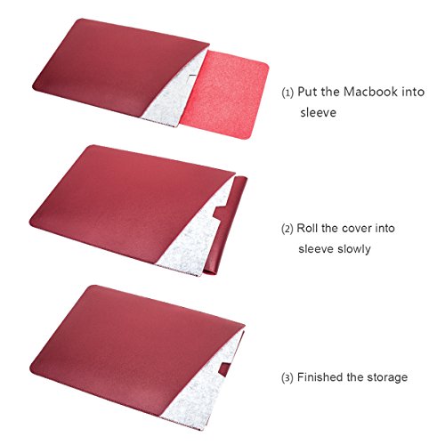 WALNEW 15 MacBook Pro 15 Zoll Schutzh  lle  H  lle  Case  Cover  mit Zwei-Taschen-Design mit Gesch  tztem Inneren und Externem Mousepad