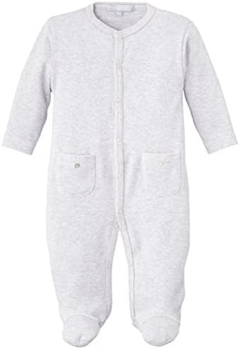 Caramel au Sucre Baby Girls 0-24m Plain or unicolor Long sleeve Sleepsuit -  Grey - Gris (Gris/Rose) - 3-6 months