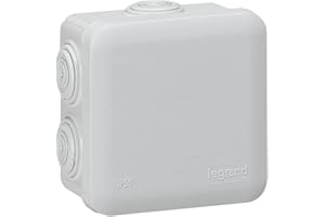 Legrand LEG94517 - Scatola di derivazione quadrata, chiusura a scatto, 80 x 80 x 45 mm, colore: Grigio