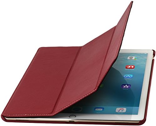 StilGut Couverture, Genuine Leather Case for Apple iPad Pro 12.9'' 2015 with Stand & Smart-Cover Function, Red