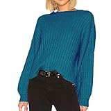 iHENGH Vorweihnachtliche Karnevalsaktion Damen Herbst Winter Bequem Lässig Mode Frauen beiläufige Lange Hülsen Feste Pullover Pullover