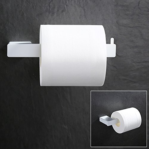 Homelody SS 304 Edelstahl mit Lack Weiss beschichtet Toilettenpapierhalter WC-Papierhalter Klopapierhalter Rollen halter Toilettenpapierrollenhalter
