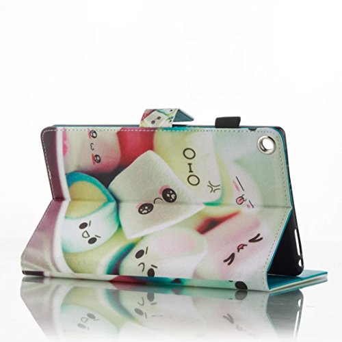 Kindle Fire HD 8 Funda  Vandot Ultra Slim Carcasa de piel PU Cuero Cover Cubierta Bumper Shell Caso con Funci  n de Ranuras Tarjetas Soporte y Magnetica para Tablet Amazon Kindle Fire HD 8 2016 6th Generation  con 1x Stylus Aguja   1x Pomp  n Bola de pelo - Patr  n de Pastel de toallas