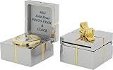 Silber / Gold Geschenkbox und Bogen Miniatur Uhr von Gift Time Products