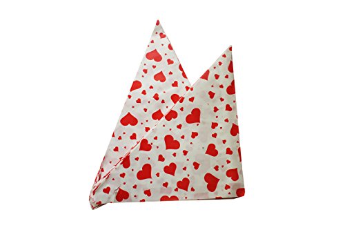 Spitztüten aus Papier Motiv: "Herzen" Länge ca. 23 cm für ca. 250 g Inhalt (100 Stück, rot)