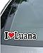 Produktbild INDIGOS UG - Aufkleber/Autoaufkleber I Love Heart - Ich Liebe mit Herz 15 cm - I Love Luana - Auto LKW Truck - Sticker mit Namen vom Mann Frau Kind