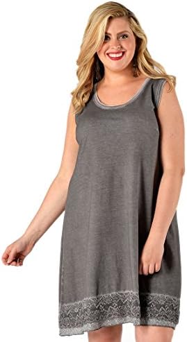 Yoek Women's Plus Size Singlet Long Grey Anthracite, 12/14 Curve