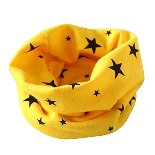 Koly Autumn Winter Baby Girl Boy Collar Scarf Cotton O Ring Neckerchief Scarves (Yellow)