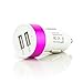 Produktbild Saxonia KFZ Ladeadapter 2x USB-Port | Universal Auto Ladegerät für Tablet Smartphone Navi E-book Reader | Farbe: Pink