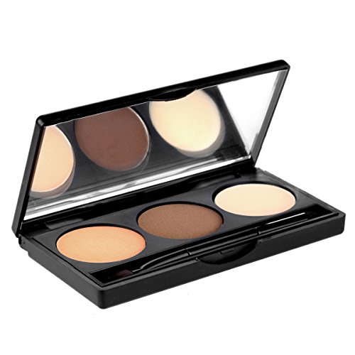 VALUE MAKERS® Eyebrow Kit, 2X Augenbrauen-Puder und 1X Wachs, 3er Pack,4X Augenbrauen Schablonen - 3