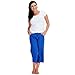 Produktbild Damen Freizeit 3/4 Capri Ausschnitt Shorts Leinenhose Sommer - Königsblau, Herren, 46
