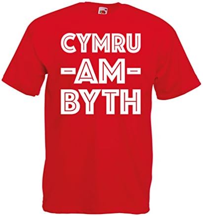 InfiniteTee UK Mens Cymru Am Byth Bold T-Shirt - Welsh Wales Forever Rugby Gift Top him Red (Large)